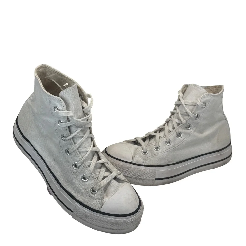 Converse Chuck‎ Taylor All Star Lift Platform Canvas White High Top Sneakers 9W